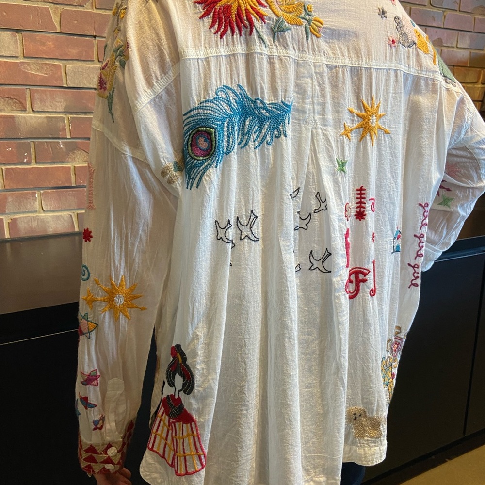 Johnny Was Mishti Cotton Blouse - Picture 6 of 8